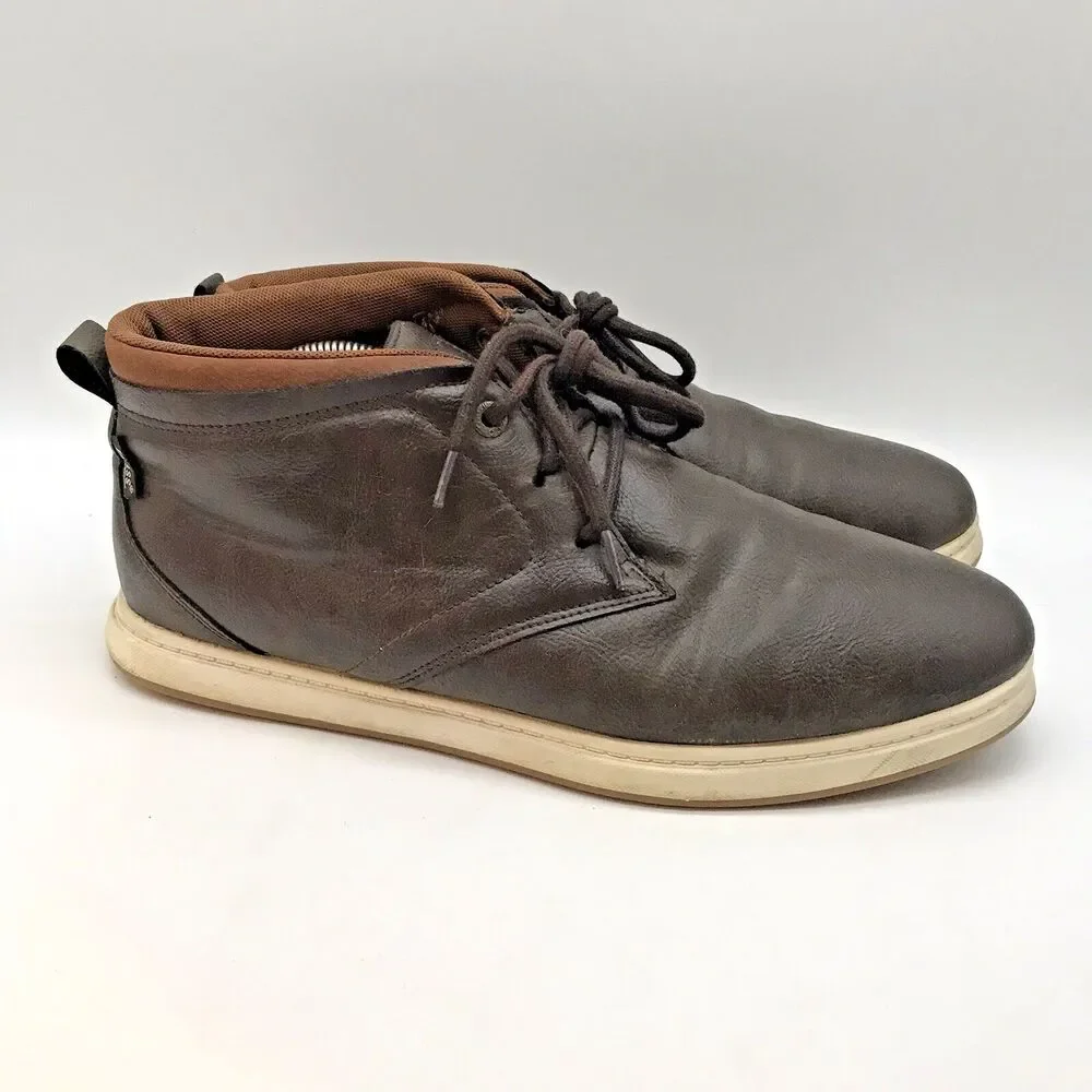 Bass 713289 Two-Tone Brown & Rust Chukka Boots Men's 12 Lace Up  Mid Top Shoes